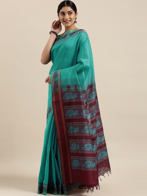 

The Chennai Silks Classicate Blue Silk Cotton Maheshwari Saree