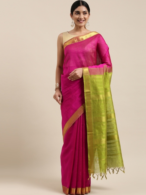

The Chennai Silks Classicate Pink Silk Cotton Maheshwari Saree