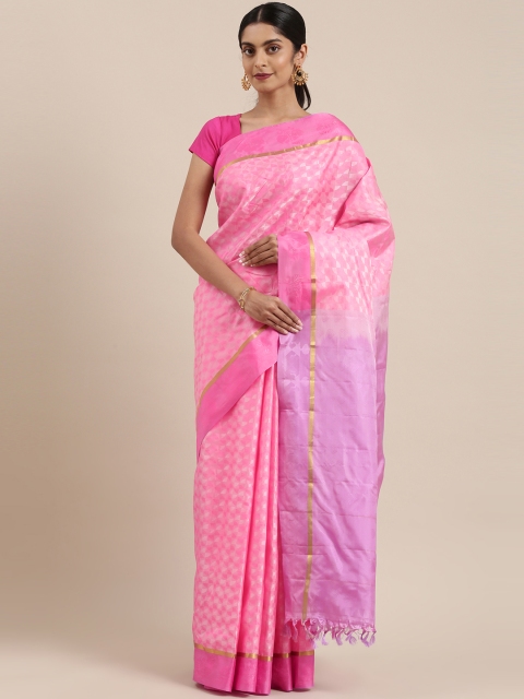 

The Chennai Silks Pink Zari Pure Silk Kanjeevaram Saree
