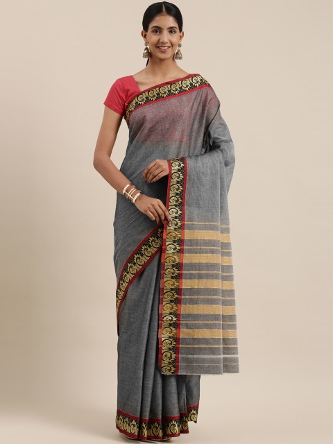 

The Chennai Silks Classicate Grey Banahatti Pure Cotton Saree
