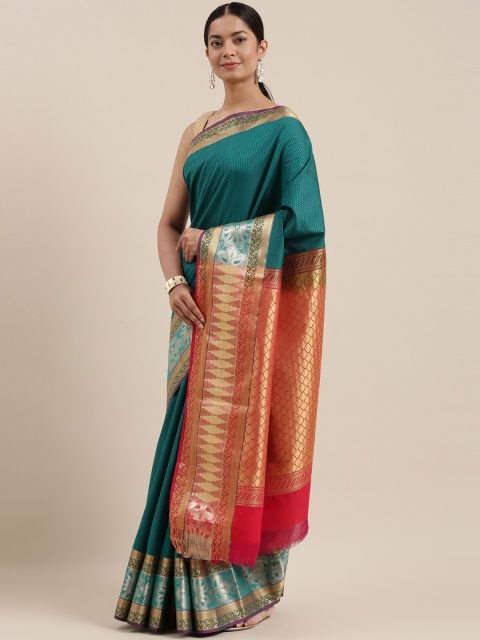 

The Chennai Silks Classicate Teal Blue Woven Design Art Silk Saree