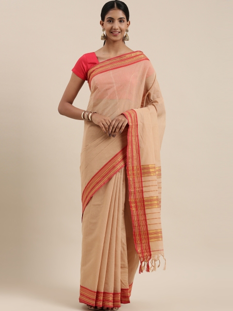 

The Chennai Silks Classicate Brown Banahatti Pure Cotton Saree