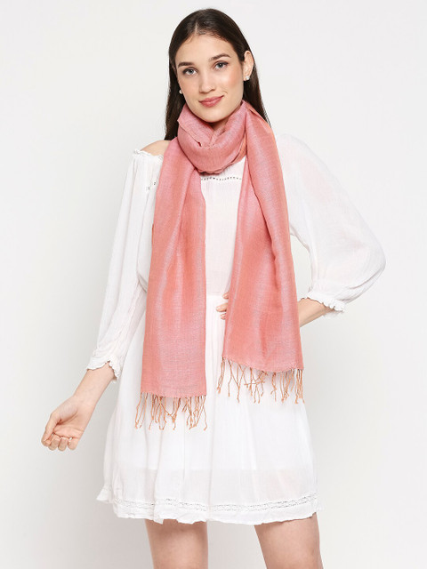 

Orbbaan Women Pink Solid Scarf