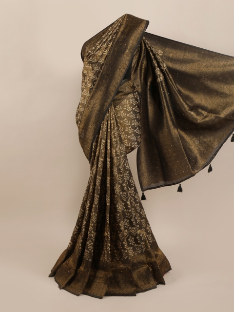 

Pothys Black & Beige Ethnic Motifs Art Silk Banarasi Saree