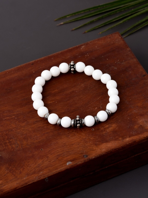 

Tistabene Men White & Silver-Toned Charm Bracelet