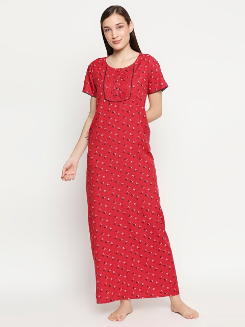

XIN Red Printed Maxi Nightdress