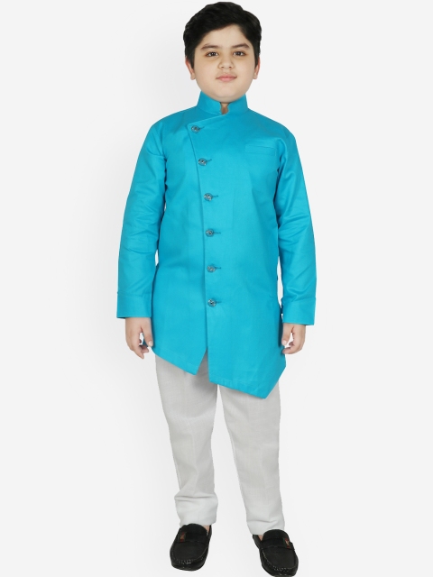 

SG YUVRAJ Boys Turquoise Blue Kurta with Trousers