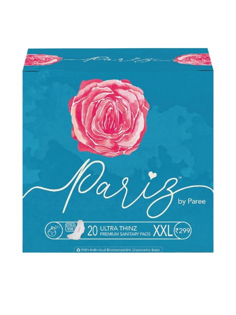 

Paree Set of 20 Premium Ultra Thinz of Cottony Soft XXL Sanitary Pads, Blue