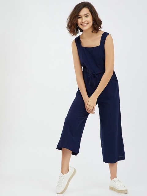 

Femella Navy Blue Basic Jumpsuit