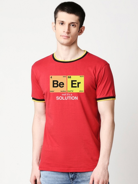 

Bewakoof Men Red Typography Printed T-shirt