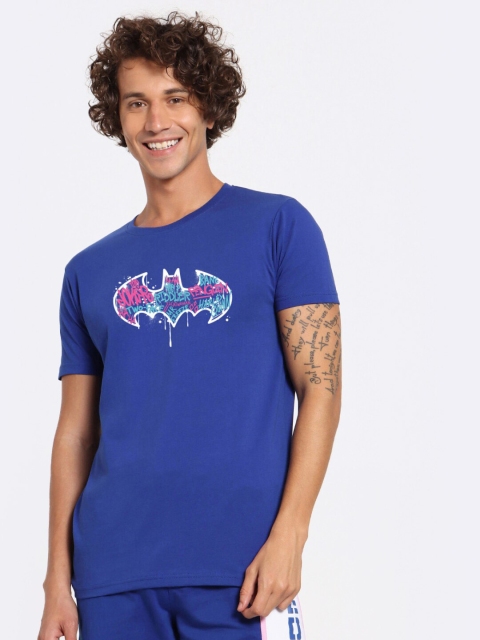 

Bewakoof Men Blue Batman Applique T-shirt