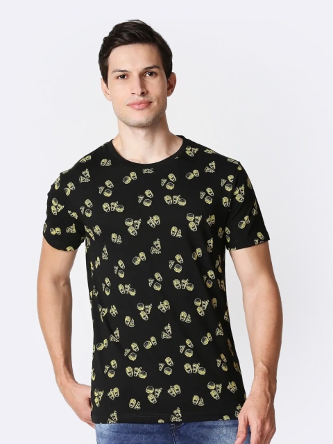 

Bewakoof Men Black Conversational Printed T-shirt