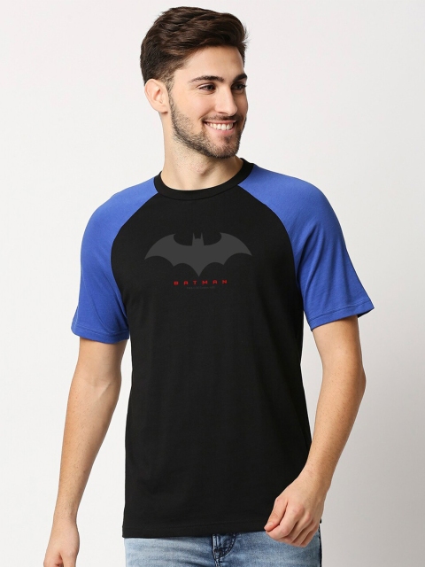 

Bewakoof Men Black Colourblocked Batman Outline Logo Printed T-shirt