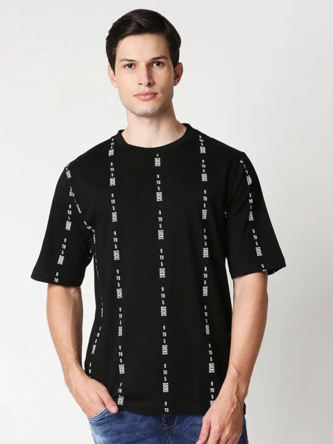 

Bewakoof Men Black Typography Printed T-shirt