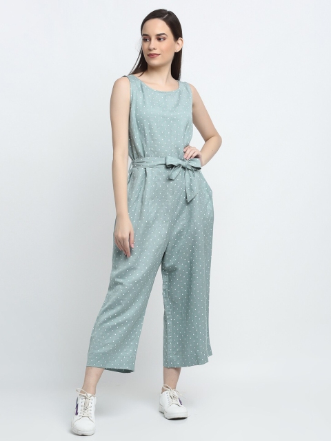

THE UKKIYO LIFE Women Green Printed Basic Jumpsuit
