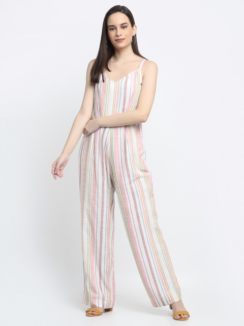 

THE UKKIYO LIFE Women Multicoloured Striped Basic Jumpsuit, Multi