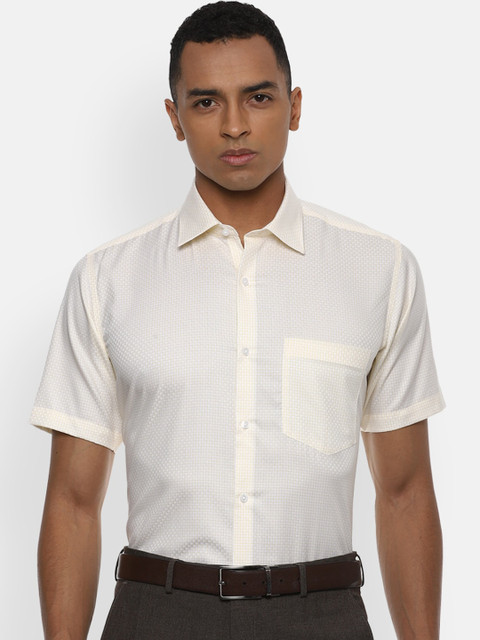 

Van Heusen Men Cream-Coloured Casual Shirt