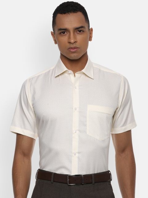 

Van Heusen Men Cream-Coloured Casual Shirt