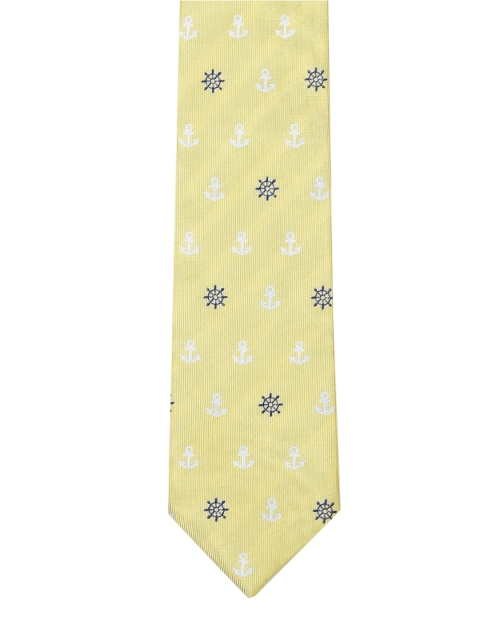

Tossido Men Yellow & White Woven Design Skinny Tie
