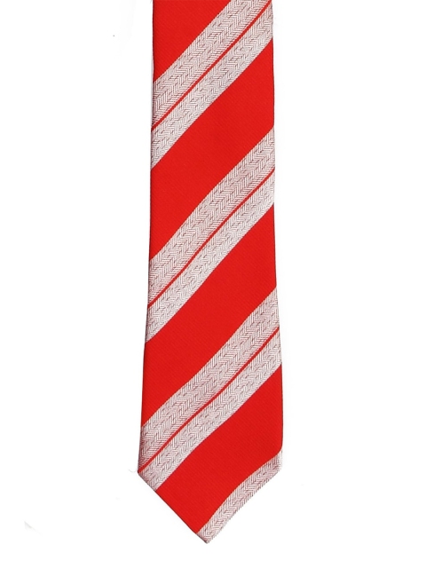 

Tossido Men Red & Silver-Toned Striped Skinny Tie