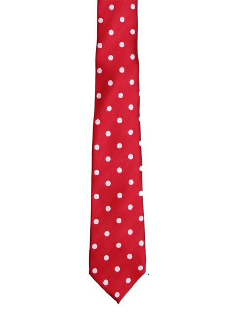 

Tossido Men Red & White Printed Skinny Tie