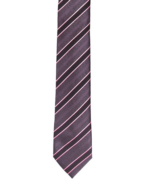 

Tossido Men Purple & Black Striped Skinny Tie
