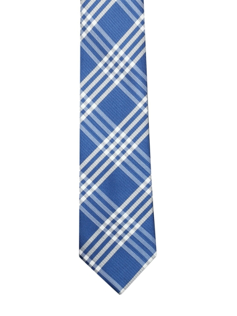 

Tossido Men Blue & White Checked Broad Tie