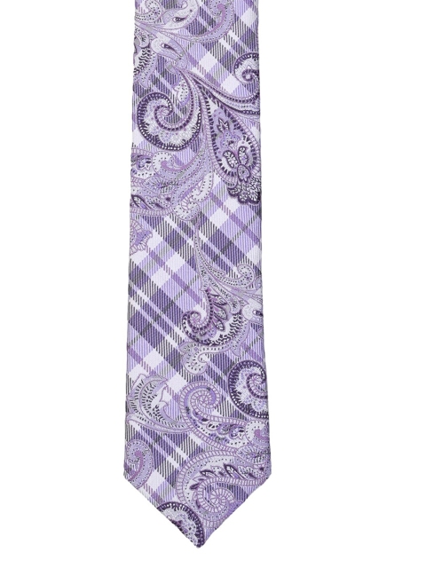 

Tossido Men Purple & White Printed Skinny Tie