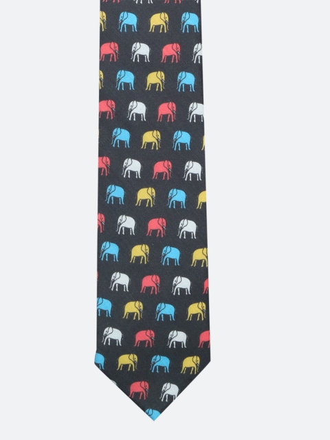 

Tossido Men Black & Blue Printed Slim Tie