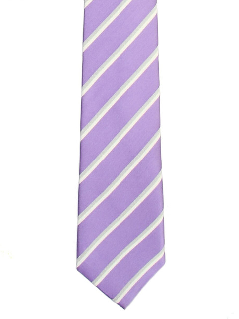 

Tossido Men Purple & White Striped Skinny Tie
