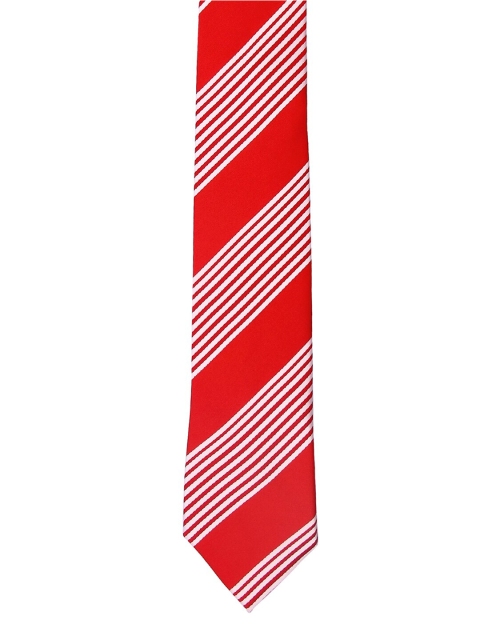 

Tossido Men Red & White Striped Skinny Tie