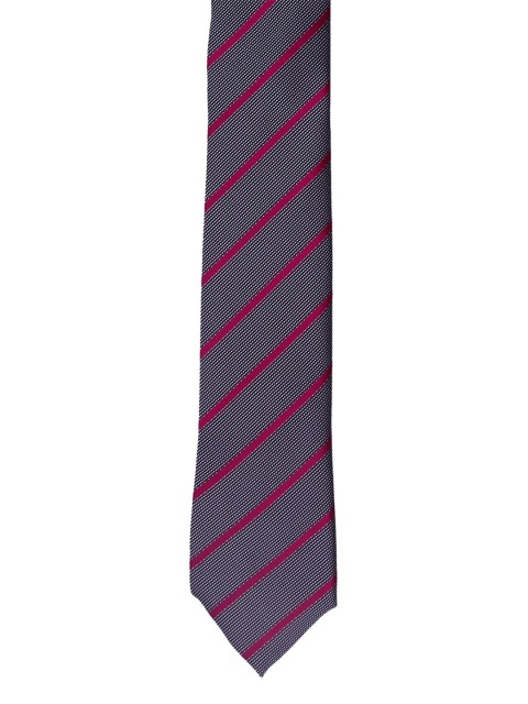 

Tossido Men Grey & Pink Striped Skinny Tie