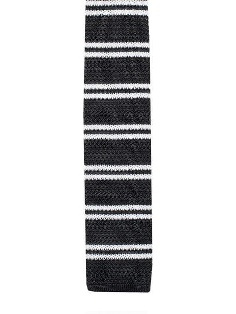 

Tossido Men Black & White Striped Slim Tie
