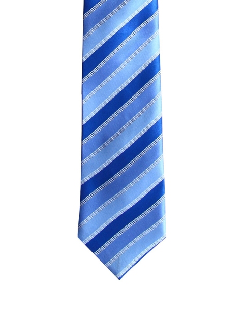 

Tossido Men Blue & Silver-Toned Striped Skinny Tie