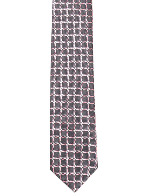 

Tossido Men Grey & Pink Checked Skinny Tie