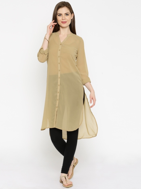 

Anouk Women Beige Solid Straight Kurta