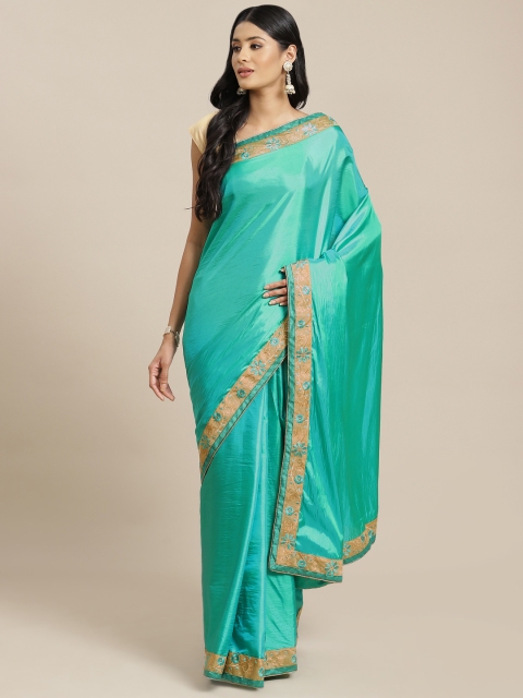 

OM SAI LATEST CREATION Sea Green Jaali Silk Cotton Saree