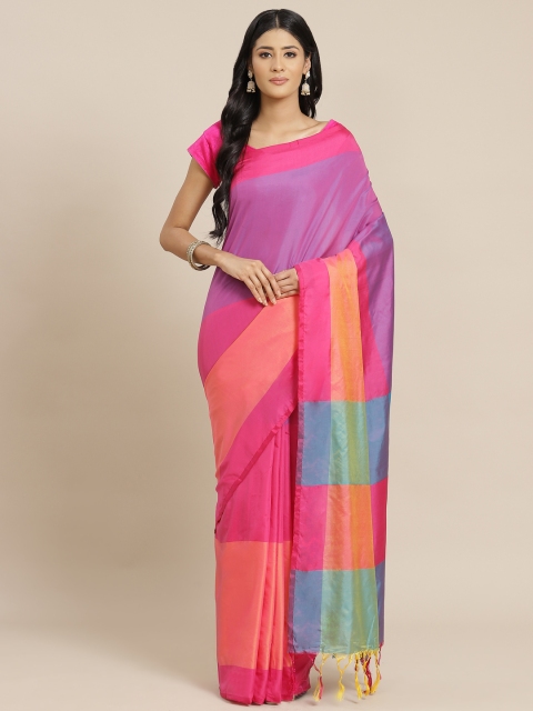 

OM SAI LATEST CREATION Purple & Pink Colourblocked Saree