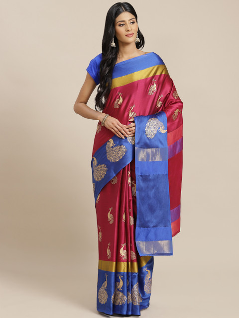 

OM SAI LATEST CREATION Magenta & Blue Printed Saree