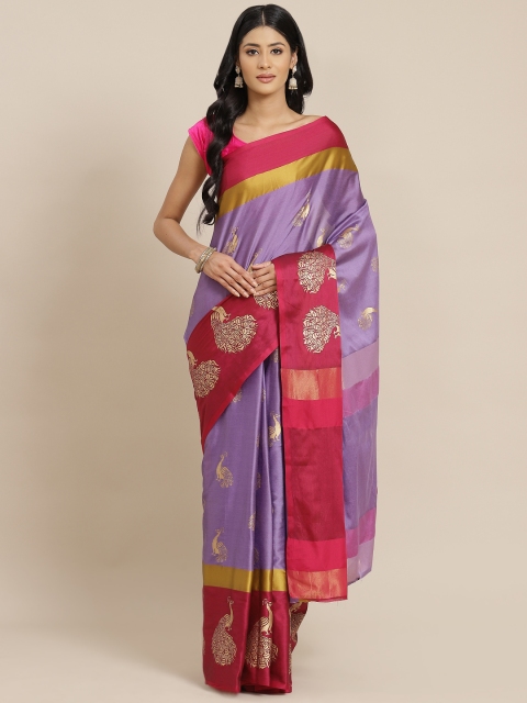 

OM SAI LATEST CREATION Lavender & Golden Printed Saree