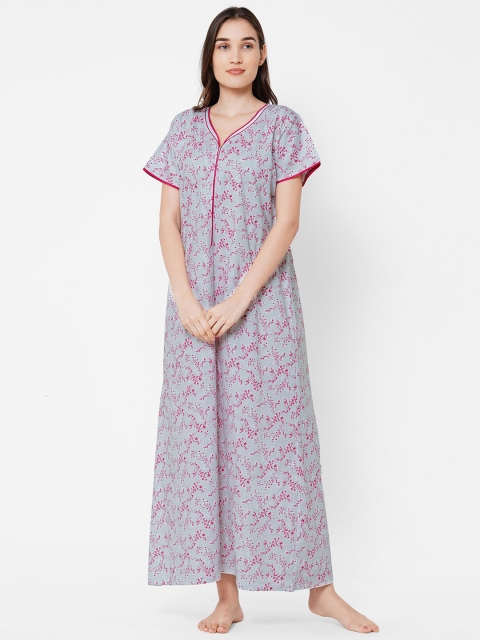 

Sweet Dreams Grey & Pink Printed Maxi Nightdress