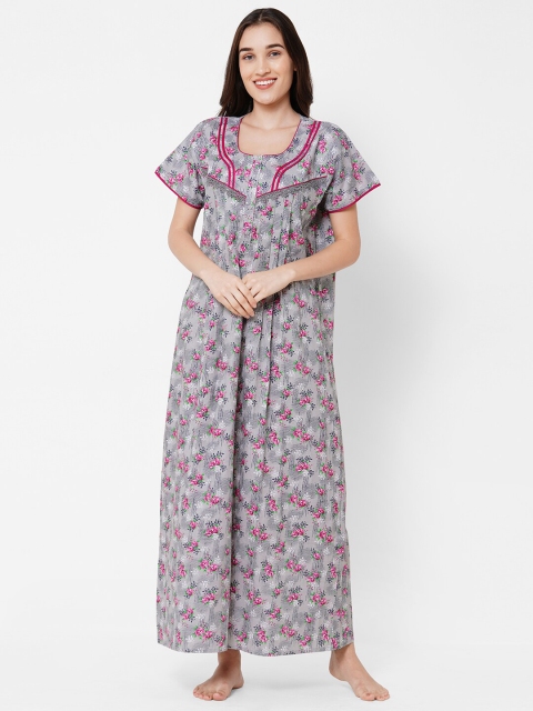 

Sweet Dreams Grey Printed Maxi Nightdress