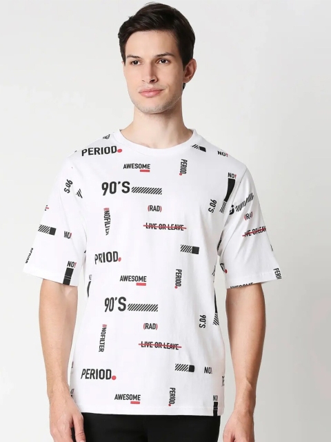 

Bewakoof Men White Typography Printed T-shirt