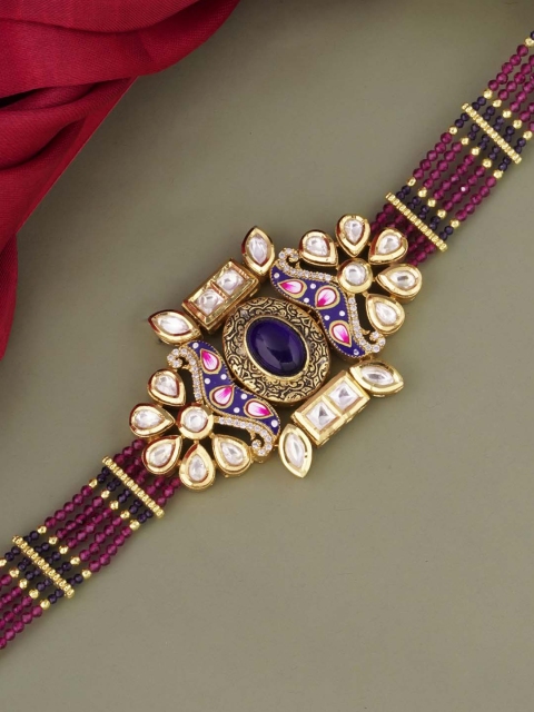 

Tistabene Gold-Toned & Blue Gold-Plated Choker Necklace