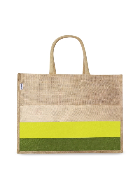 

earthbags Beige Colourblocked Shopper Tote Bag