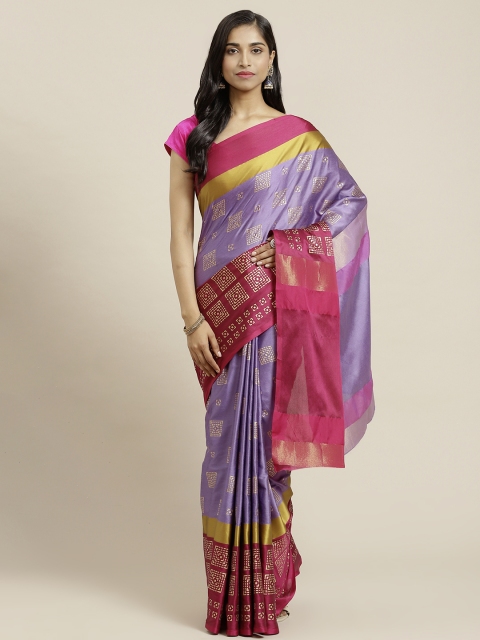 

OM SAI LATEST CREATION Lavender & Pink Printed Saree