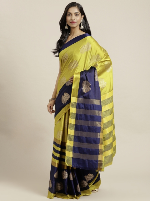 

OM SAI LATEST CREATION Green & Blue Ethnic Motifs Print Saree
