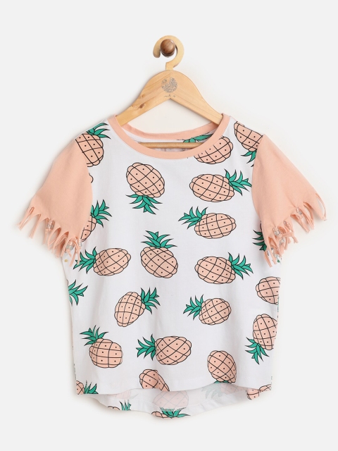 

One Friday Multicoloured Pineapple Printed Regular Top, Multi