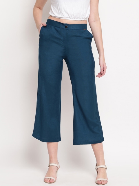 

Kvsfab Women Teal Culottes Trousers