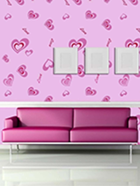 

Wollzo Pink & Red Printed Decorative Wallpaper